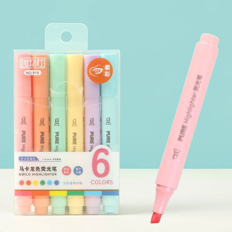 Pastel Highlighter Set Double Ended - Perlengkapan sekolah alat tulis sekolah, spidol