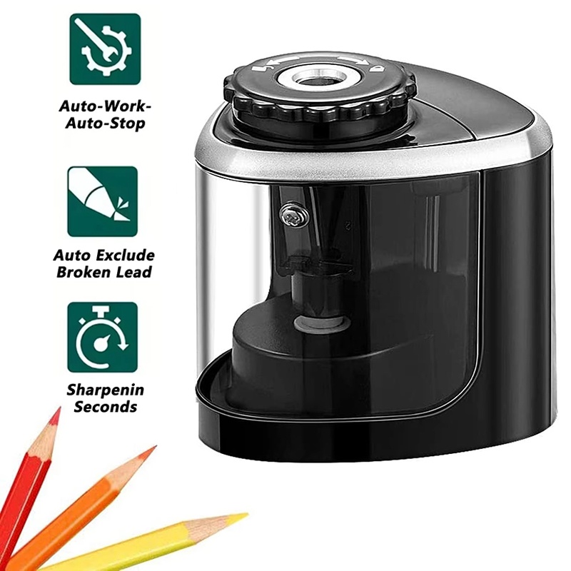 Electric Pencil Sharpener Usb - Pengasah Pensil Otomatis Desktop Elektrik 6mm-8mm
