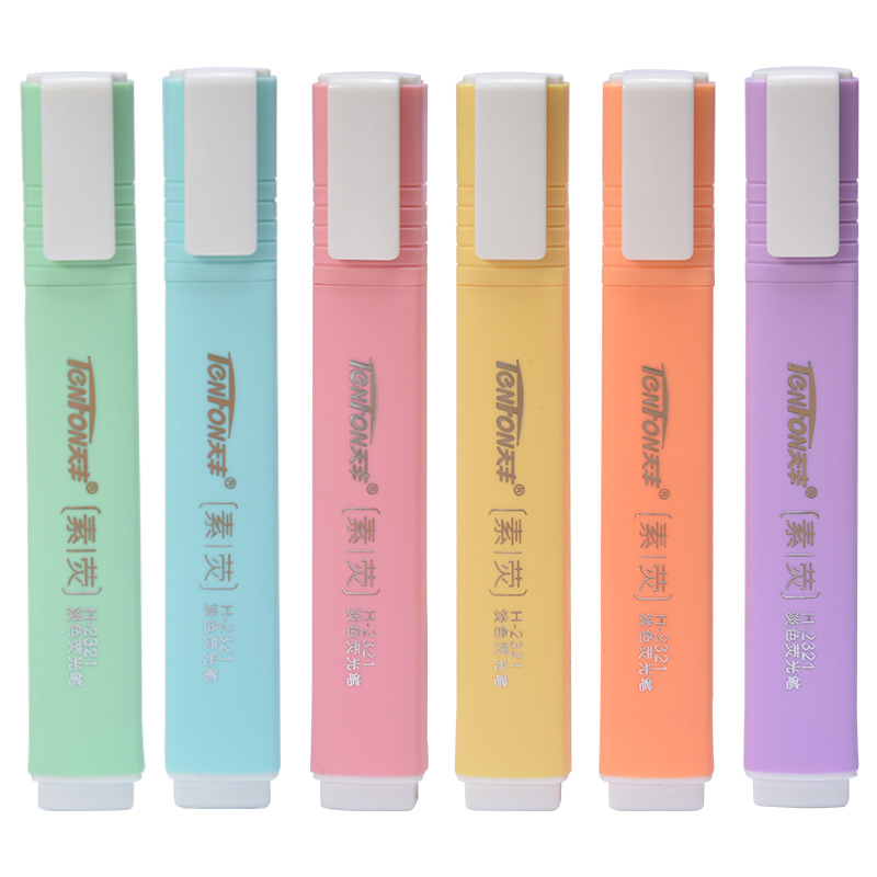 6 buah/Set pena neon Highlight - Pastel Highlighter Set Double Ended ulasan dan harga